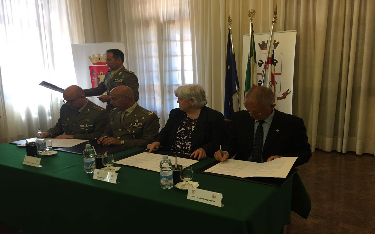 Firma protocollo d'intesa Esercito Aou Cagliari