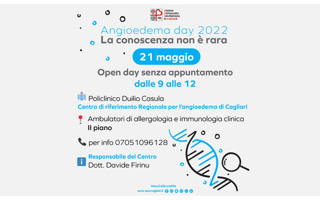 Angioedema day, Policlinico in campo con consulti gratuiti