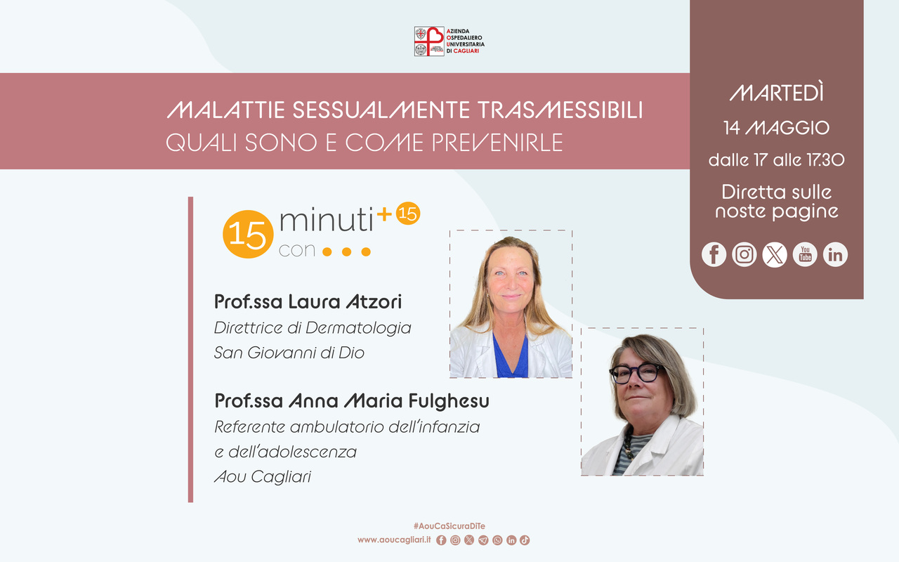 Malattie sessualmente trasmissibili: quali sono e come prevenirle. Se ne parla martedì con i consigli degli esperti nella puntata doppia di “15 minuti con…”