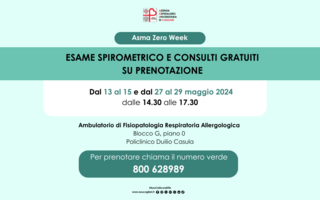 Asma Zero Week, esame spirometrico e consulti gratuiti al Policlinico Duilio Casula