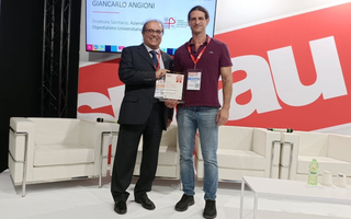 Premio Smau da sinistra Giancarlo Angioni e Angelo Restivo