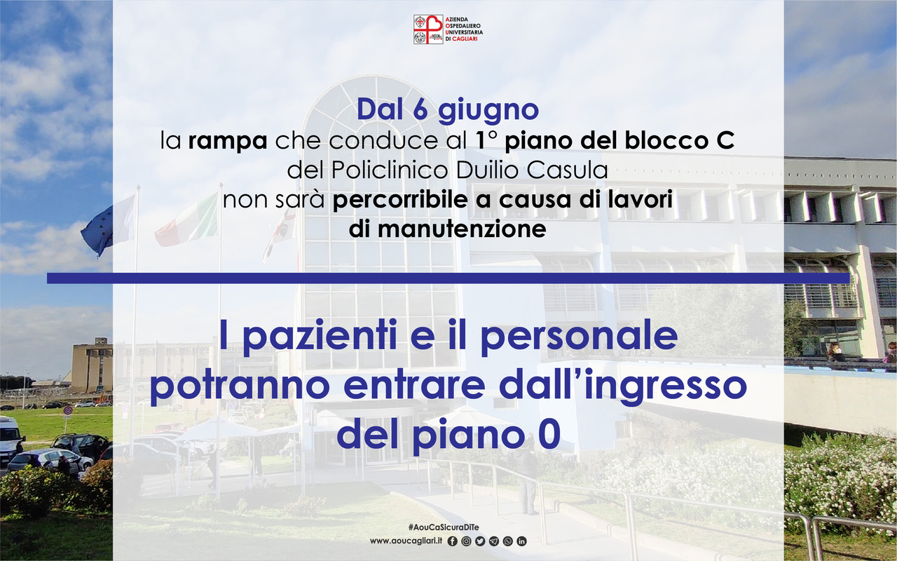 rampa del blocco C non percorribile dal sei giugno