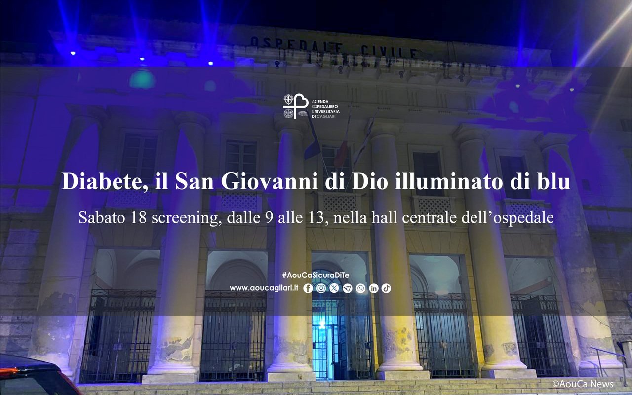 Diabete, il San Giovanni di Dio illuminato di blu