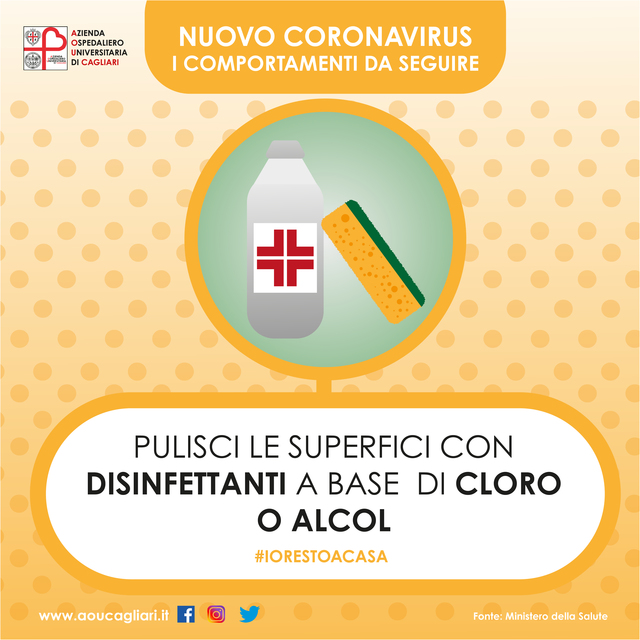 Pulisci le superfici con disinfettanti