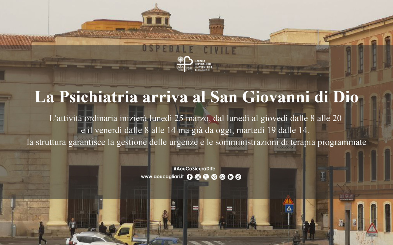 La Psichiatria arriva al San Giovanni di Dio