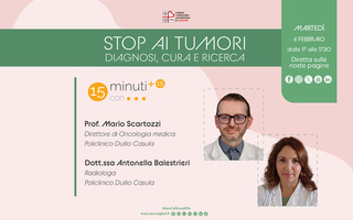 Stop ai tumori tra diagnosi, cura e ricerca. Se ne parla martedì con i consigli degli esperti nella puntata di “15 minuti con…”