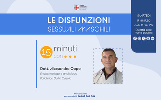 Distinzioni sessuali maschili, se ne parla martedì con i consigli dell’esperto nella puntata di “15 minuti con…”