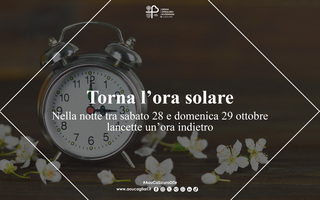 Torna l’ora solare, lancette indietro di un’ora