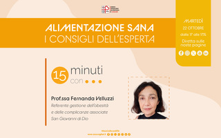 Alimentazione sana, i consigli dell’esperta. Se ne parla martedì nella puntata di “15 minuti con…”